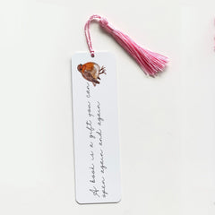 Personalised robin bird bookmark with tassel Nature Book lover gift