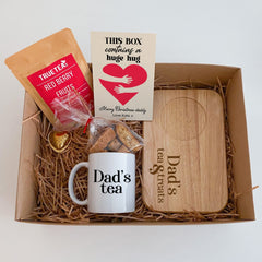 Personalised Tea and Biscotti Gift Set, Christmas Gift for him and her, This Box Contains A Big Hug