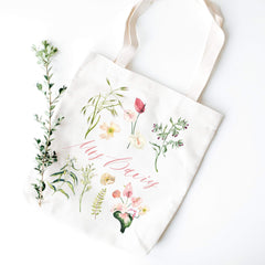 Personalised teacher tote bag, Mrs Miss last name flower tote bag, Thank you gift, Teacher Appreciation Gifts