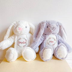 Personalised Toy With Name, Bunny Unicorn, New Baby Gift For Girls Boys, Customised Plush Soft Rabbit Teddy