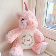 Personalised Toy With Name, Bunny Unicorn, New Baby Gift For Girls Boys, Customised Plush Soft Rabbit Teddy