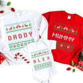 Personalised ugly Christmas jumper with names, Unisex Adult & Kids size sweatshirt