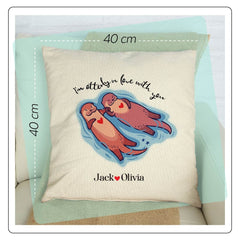 Personalised Valentine's Day cushion for Her Him Couple Wife, I'm Otterly In Love With You