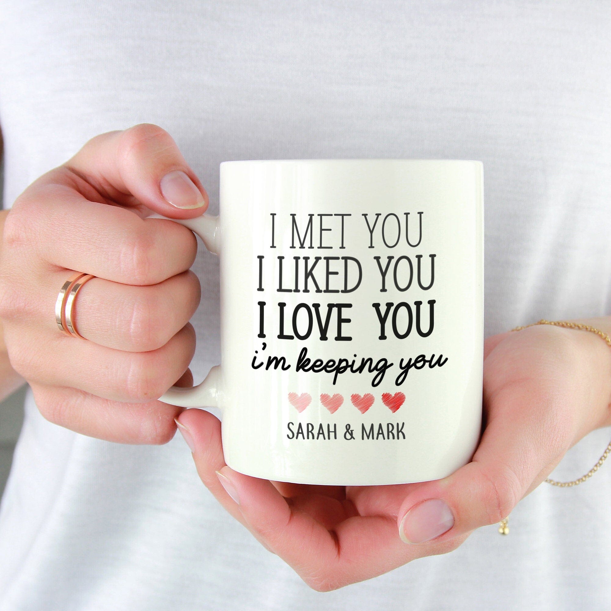 Personalised Valentine's Day mug with couple's name Gift for her him Husband wife