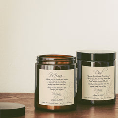 Personalised Wedding Candle Gift for Mother of the Bride Father of the Bride, Parents Wedding Gift