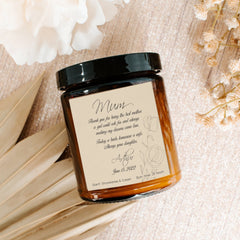 Personalised Wedding Candle Gift for Mother of the Bride Father of the Bride, Parents Wedding Gift