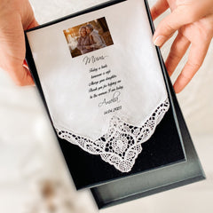 Personalised Wedding Gift For Parents With Mum Dad Photo, Wedding Handkerchief