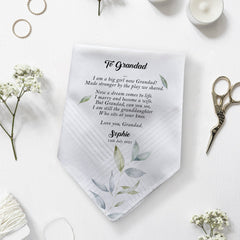 Personalised wedding handkerchief gift from bride to grandad and grandma GG1