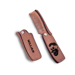 Personalised Wooden Beard Comb, Gift For Him, Moustache Grooming
