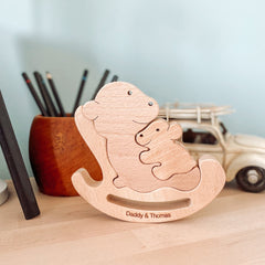 Personalised wooden dad and child sculpture figurines Christmas Birthday Fathers Day gift