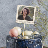 Personalised Wooden Photo Cake Topper With Name Or Message, Birthday Babyshower Wedding Anniversary Party Décor