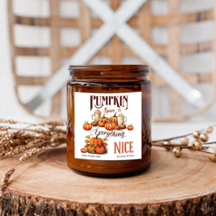 Pumpkin Spice Everything Nice Candle, Pumpkin Spice Scent, Cosy Autumn Gift for Friends Mum Dad Grandma Home Décor