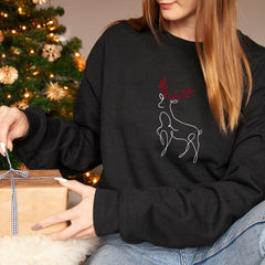 Reindeer Christmas Jumper, Unisex Adult Kids Sizes, Rudolph Matching Family Sweatshirt