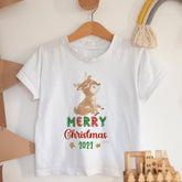 Reindeer Merry Christmas Kids T-Shirt And Bodysuit , Rudolph Cute First Xmas Boy Girl Top