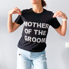 Rhinestone mother of the groom t-shirt, Sparkly letters, Bride to be Mother of the Bride tshirts