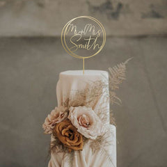 Script Couple Names Wedding Wooden Cake Topper by TheBarkersArt, Anniversary Personalised Cake Topper CR3