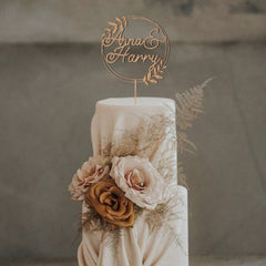 Script Mr and Mrs Wooden Cake Topper for Wedding by TheBarkersArt, Anniversary Personalised Cake Topper DC1