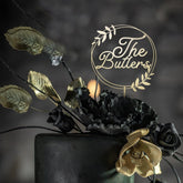 Script Mr and Mrs Wooden Cake Topper for Wedding by TheBarkersArt, Anniversary Personalised Cake Topper DC1