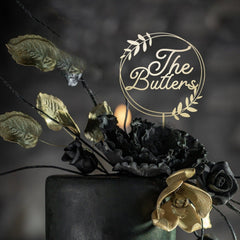 Script Mr and Mrs Wooden Cake Topper for Wedding by TheBarkersArt, Anniversary Personalised Cake Topper DC1