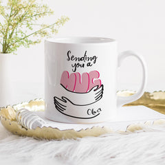 Sending you a hug mug, Personalised hug mug, Birthday gift for her or him