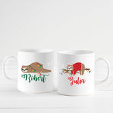 Sloth Christmas mug with name, Christmas Gift with Sloth, Cute Sloth Coffee Cup