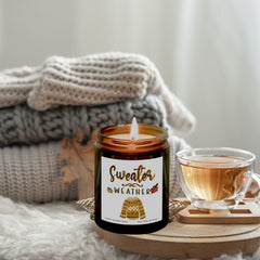 Sweater weather candle, Autumn decor, Pumpkin spice candle, Get cosy gift