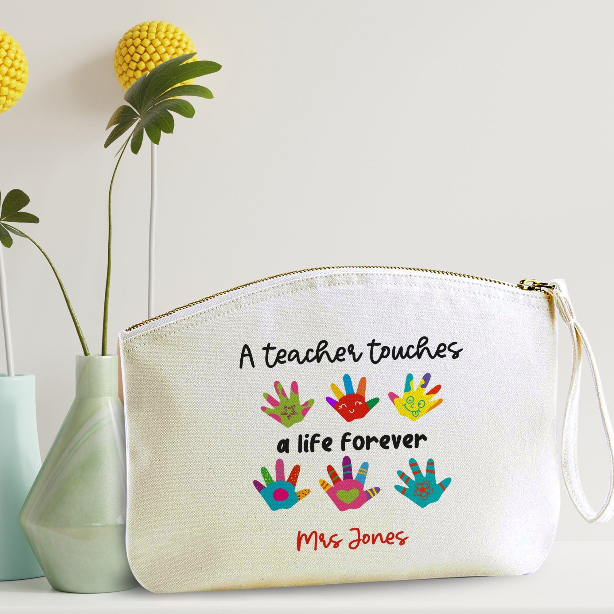 Teacher Multipurpose Accessory Bag, Personalised Teacher Thank You Gift, Appreciation Gifts