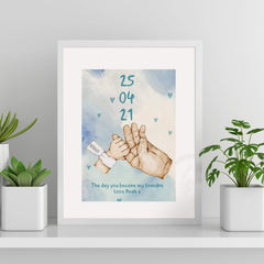 The day you became you my Daddy poster with date and child name,Gift for new dad