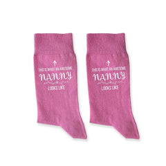 This Is What An Awesome Nanny Looks Like Cotton Socks, Mother'S Day Birthday Gift For Grandma