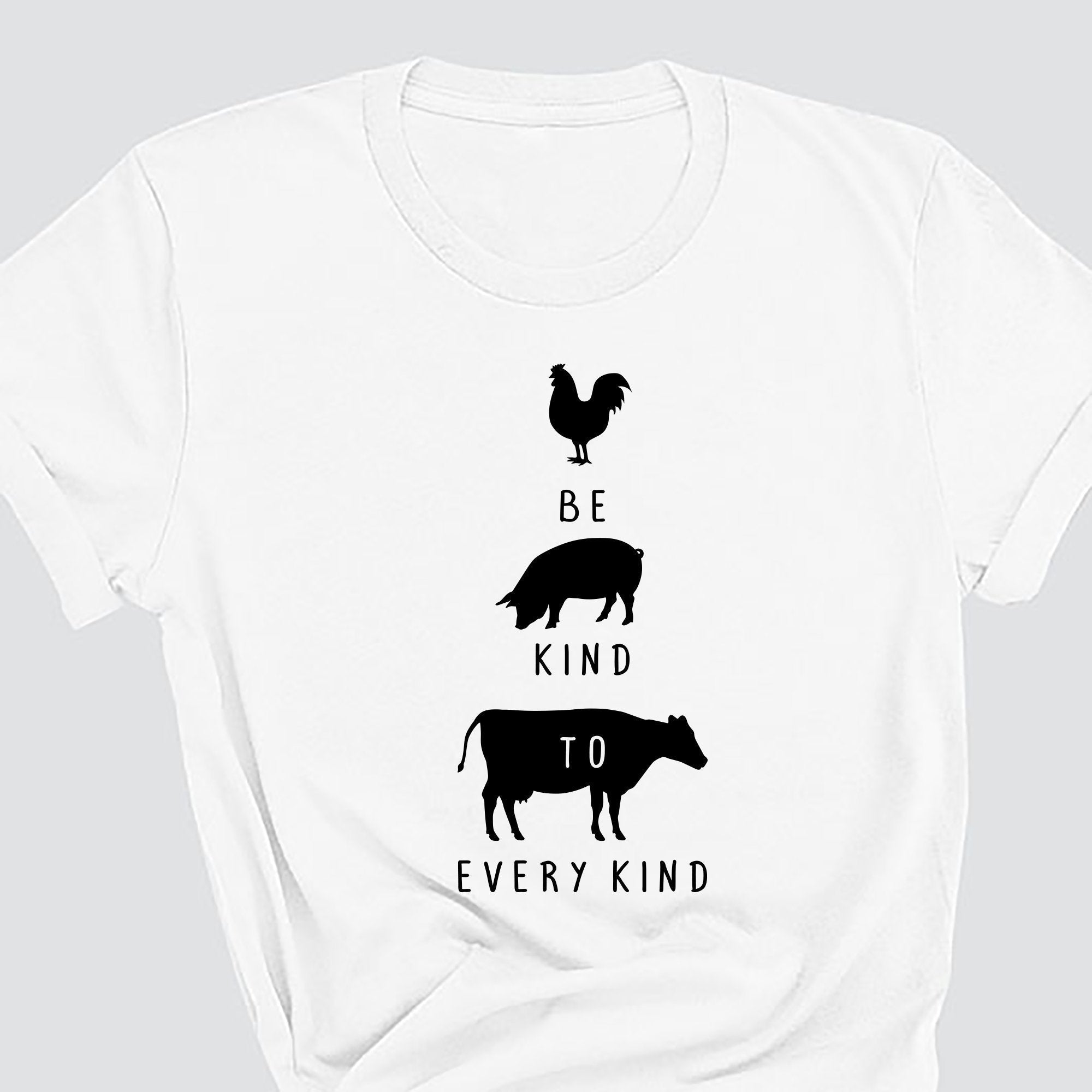 Vegan T-Shirt Be Kind To Every Kind Unisex Size Veggie T-Shirt