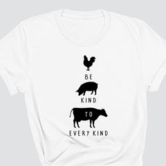 Vegan T-Shirt Be Kind To Every Kind Unisex Size Veggie T-Shirt