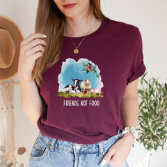 Vegan t-shirt Friends not food Unisex size Vegan gift