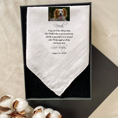 Wedding Handkerchief From Your Dog With Photo, Personalised Gift For The Bride Gift For The Grooms Pet