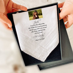 Wedding Handkerchief From Your Dog With Photo, Personalised Gift For The Bride Gift For The Grooms Pet