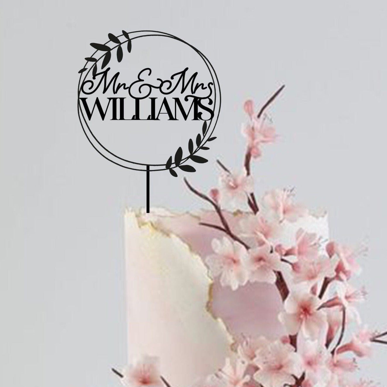 Wedding Wooden Cake Topper by TheBarkersArt, Mr and Mrs Last Name, Anniversary Personalised Cake Topper