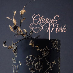 Wooden wedding Cake Topper with a Date, Mr and Mrs Last Name, Anniversary Personalised Custom Engagement Wood Decor Dr4
