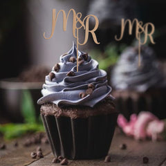 Wooden Wedding Cupcake Topper with Initials, Personalised Engagement Party Decor, Wedding Custom Pick