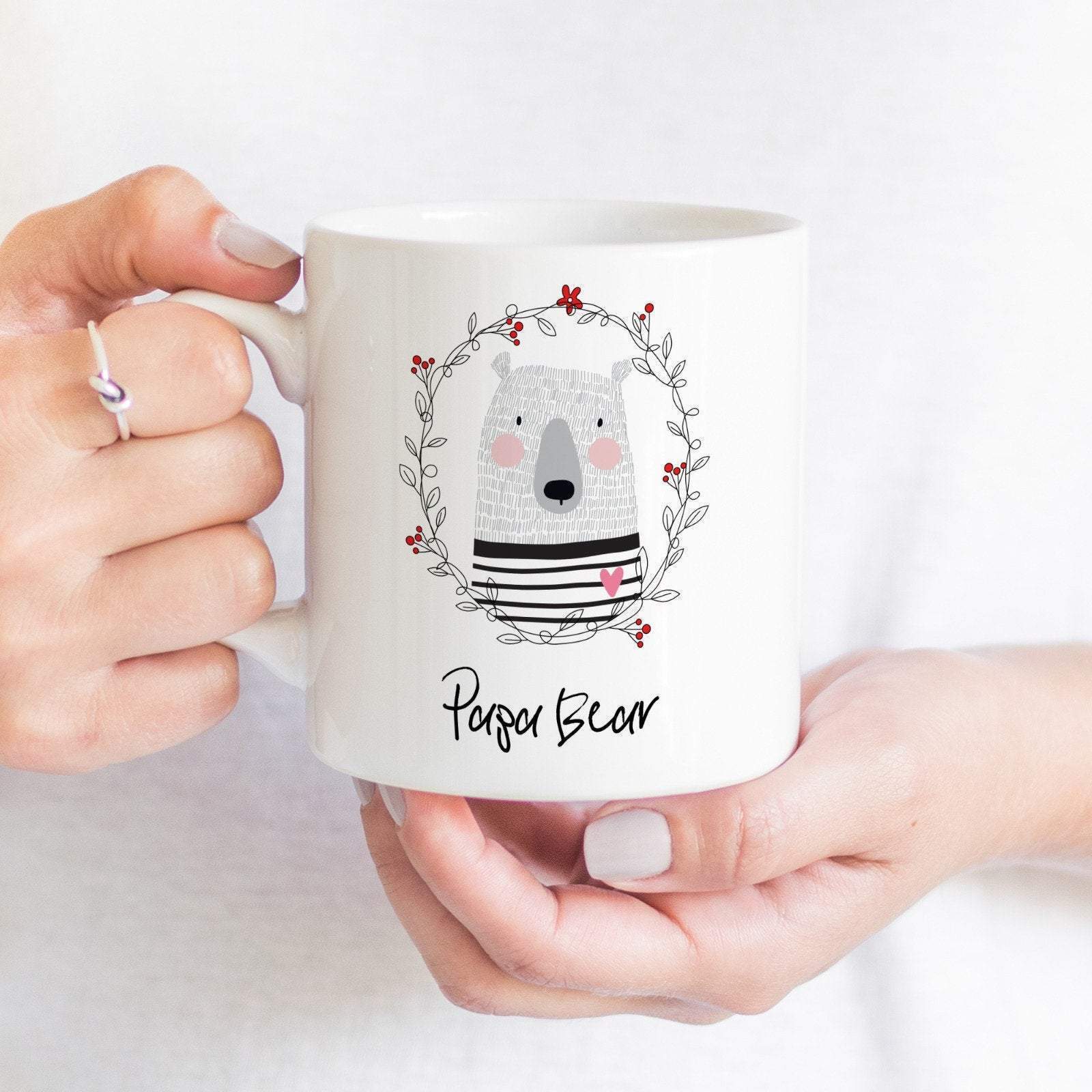 Xmas Papa bear mug, Christmas gift fo dad, New fathers gift, Cute daddy gift