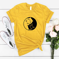 Yin Yang cute cat t-shirt, Gift For Cat Owner, Gift for her him, Cat lover gift
