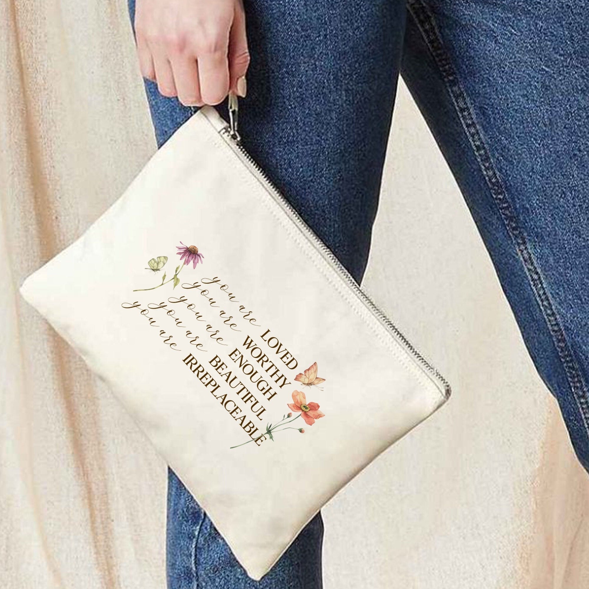 You Are Loved You Are Enough Makeup Bag, Christmas Or Birthday Gift For Her Sister