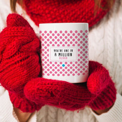 You're one in a million coffee mug set Pink or Blue Valentine's Day gift