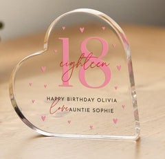 18th Birthday Gift for Daughter Niece Goddaughter Granddaughter Keepsake with Name Birthday Decoration for Happy 18 Birthday Eighteen