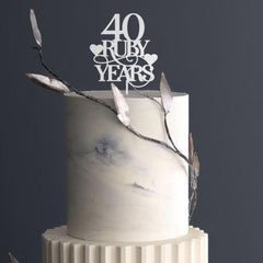 30 Pearl Years Wooden Anniversary Cake Topper 30th Pearl Anniversary Birthday Custom Anniversaries Party Decor
