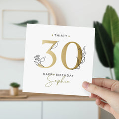 30Th Birthday Card With Name Friend Boyfriend Girlfriend Neighbour Mum Daughter Sister Son Fiancee Happy 20 40 50 60 70 80 Birthday Gift Card