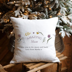 Amazing Mum cushion with your text Christmas Mother's Day Mum's Birthday Gift with sender name Gift for mum to be Custom gift mama mummy mom