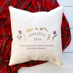 Amazing Mum cushion with your text Christmas Mother's Day Mum's Birthday Gift with sender name Gift for mum to be Custom gift mama mummy mom