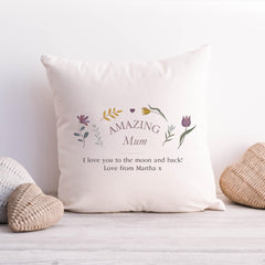 Amazing Mum cushion with your text Christmas Mother's Day Mum's Birthday Gift with sender name Gift for mum to be Custom gift mama mummy mom