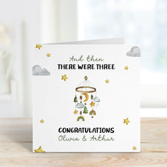 And Then There Were Three Congratulations For New Baby Card Mummy Daddy Card Baby Announcement Card Pregnancy Gift Card