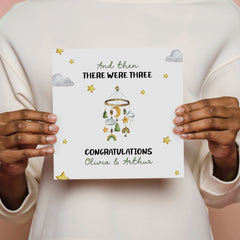 And Then There Were Three Congratulations For New Baby Card Mummy Daddy Card Baby Announcement Card Pregnancy Gift Card