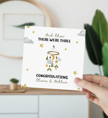 And Then There Were Three Congratulations For New Baby Card Mummy Daddy Card Baby Announcement Card Pregnancy Gift Card